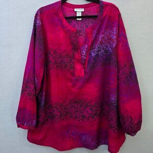 Catherine's Long Sleeve Jewel Toned Women's Blouse Plus Size 2X